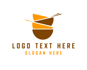 Meal Delivery - Asian Bowls Chopsticks logo design