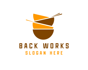 Asian Bowls Chopsticks logo design