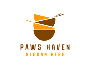 Asian Bowls Chopsticks logo design