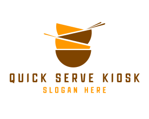 Asian Bowls Chopsticks logo design