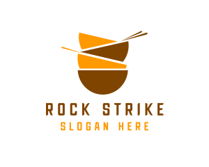 Asian Bowls Chopsticks logo design