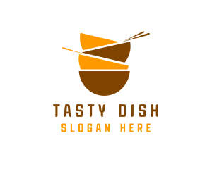 Dish - Asian Bowls Chopsticks logo design