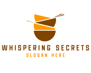 Asian Bowls Chopsticks logo design