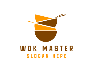 Asian Bowls Chopsticks logo design