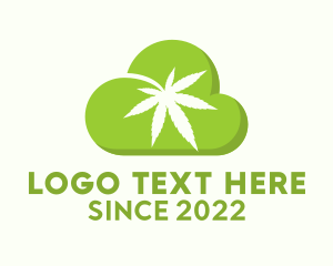 Herb - Cannabis Leaf Cloud logo design