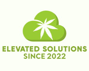 High - Cannabis Leaf Cloud logo design