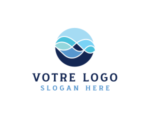 Ocean Wave Water Logo