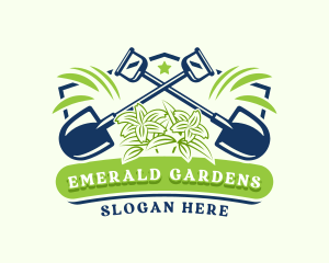 Shovel Flower Garden logo design