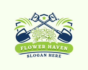 Shovel Flower Garden logo design