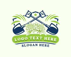 Natural - Shovel Flower Garden logo design