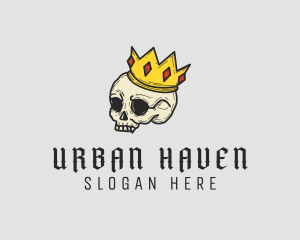 Creepy Crown Skull logo design