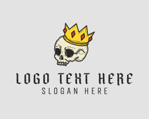 Death - Creepy Crown Skull logo design