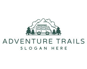 Camper Van Mountain Travel logo design