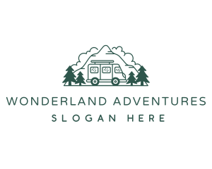 Camper Van Mountain Travel logo design