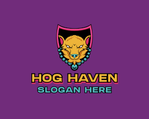 Hog Gaming Shield logo design