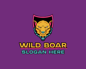 Boar - Hog Gaming Shield logo design