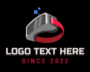 Virtual Reality Gaming Goggles Gadget logo design