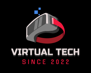 Virtual - Virtual Reality Gaming Goggles Gadget logo design