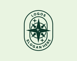 Navy - Compass Star Sparkle logo design