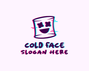 Marshmallow Face Glitch logo design