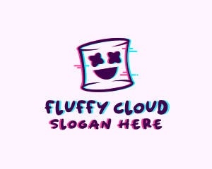 Marshmallow - Marshmallow Face Glitch logo design