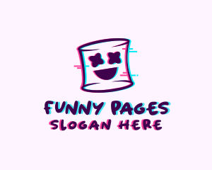 Marshmallow Face Glitch logo design