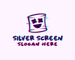 Marshmallow Face Glitch logo design