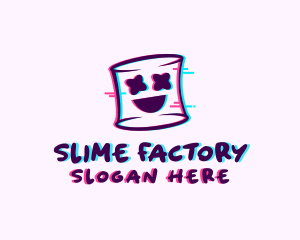 Marshmallow Face Glitch logo design