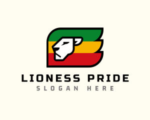 Rastafarian Lion Flag logo design