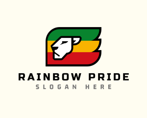 Rastafarian Lion Flag logo design