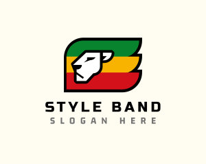 Rastafarian Lion Flag logo design