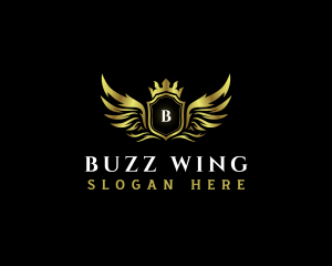 Luxury  Wings Shield logo design