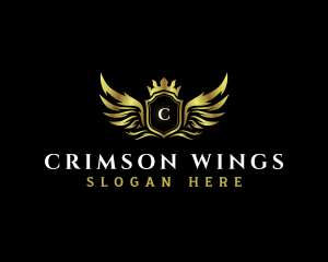 Luxury  Wings Shield logo design