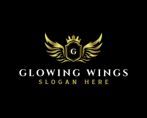 Luxury  Wings Shield logo design