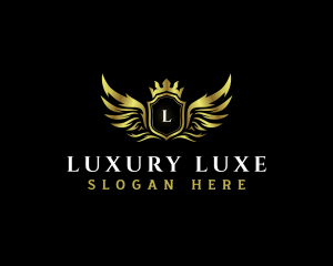 Luxury  Wings Shield logo design