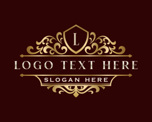 Luxury Ornament Shield logo design