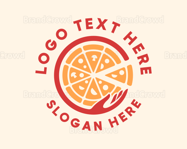 Fast Food Pizza Hand Logo