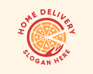 Fast Food Pizza Hand logo design