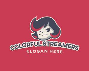 Cute Girl Game Streamer logo design