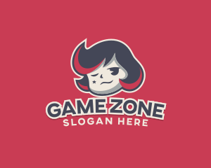 Cute Girl Game Streamer logo design