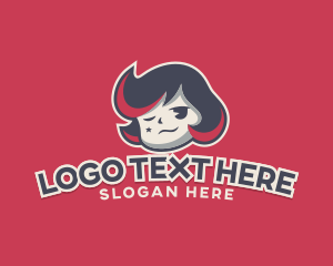 Head - Cute Girl Game Streamer logo design