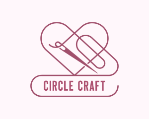 Hart Needle Thread Sewing logo design