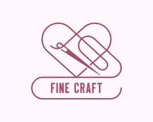 Hart Needle Thread Sewing logo design