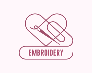 Hart Needle Thread Sewing logo design