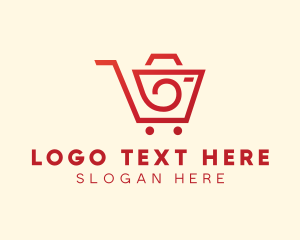 Supermarket - Camera Shopping Cart logo design