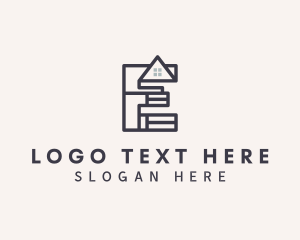 Mortgage - House Roof Letter E logo design