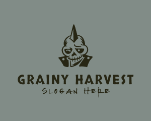 Grainy - Punk Skull Thug logo design