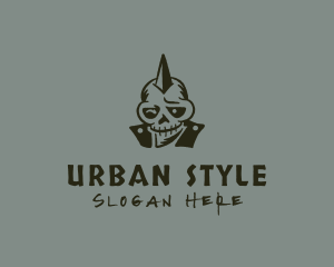 Dj - Punk Skull Thug logo design