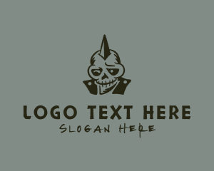 Rebel - Punk Skull Thug logo design