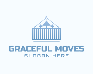 Imported  Shipping Container Arrow logo design